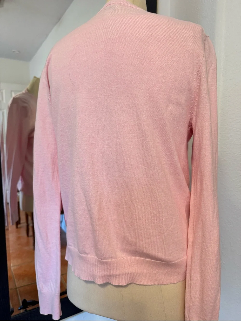 J. Crew Light Pink Crewneck Sweater with Matching Cardigan